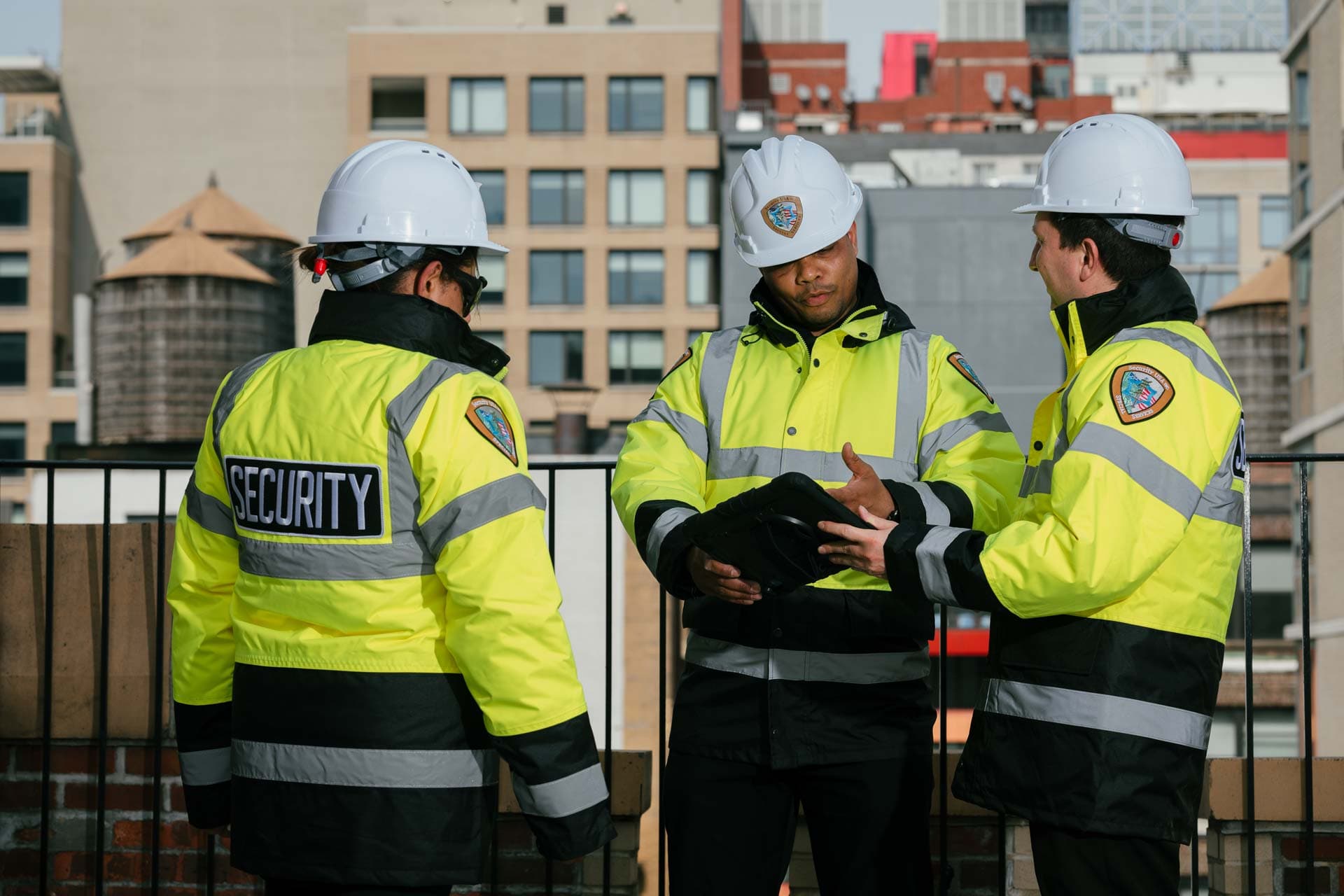 Image of Security USA® Fire Life Safety Directors assessing a residential building.