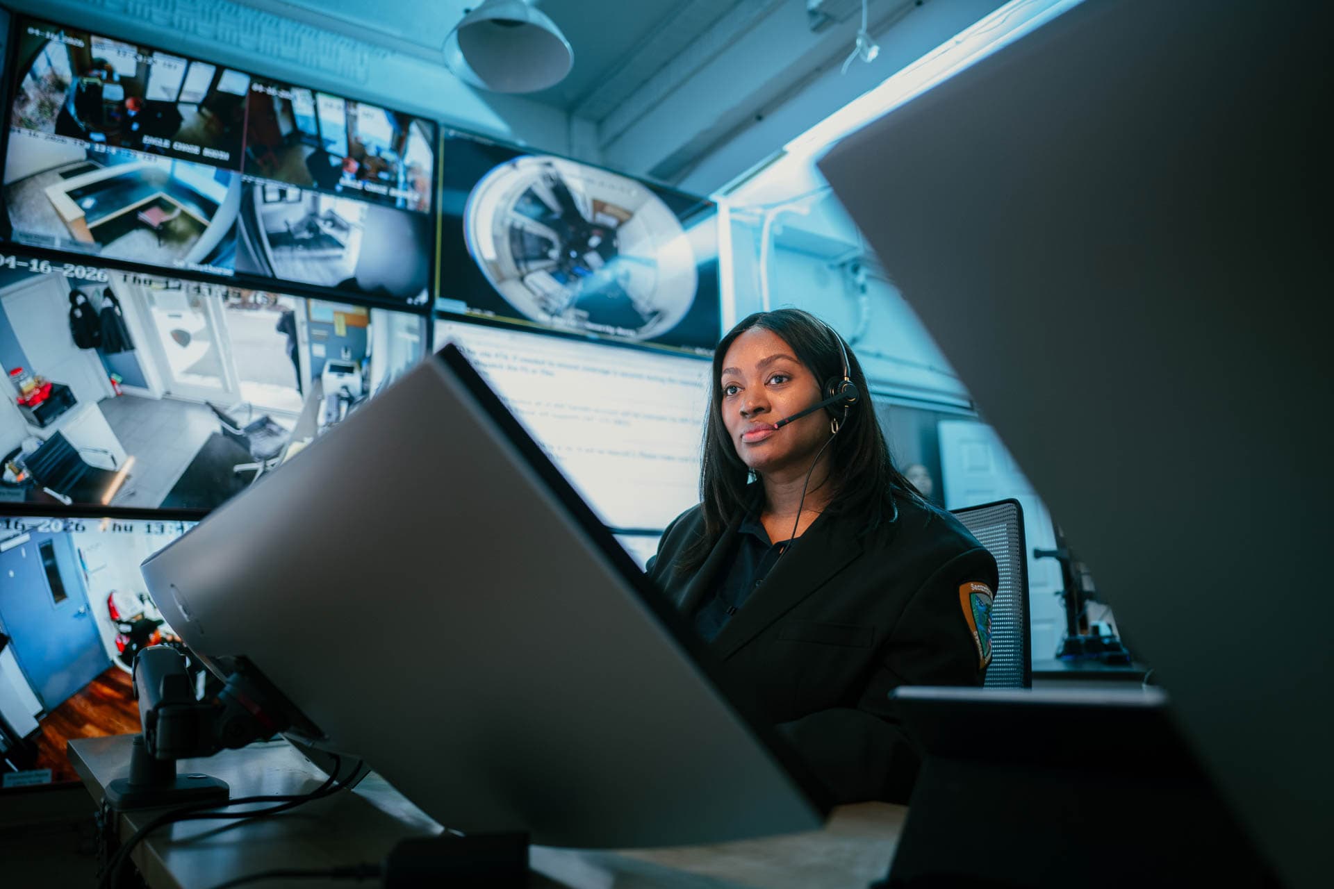 Image of a Security USA® guard in command center.