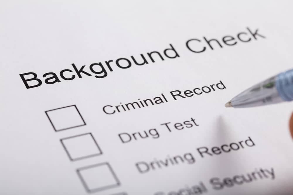 Photo of a background check checklist.