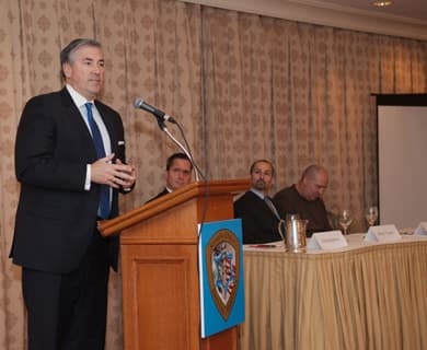 Hon. Michael Balboni, David Boehm, Albert Timens, Zach Azari. 2013 New York School Security Seminar