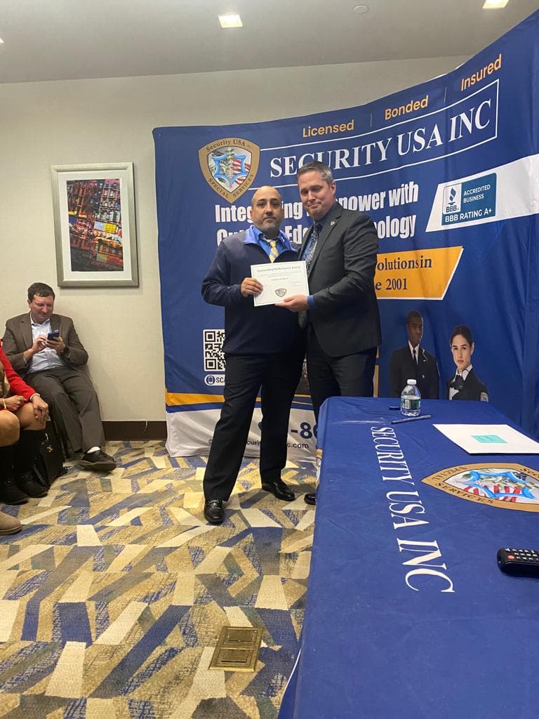 Employee Receiving Certificate
Security USA®, NY