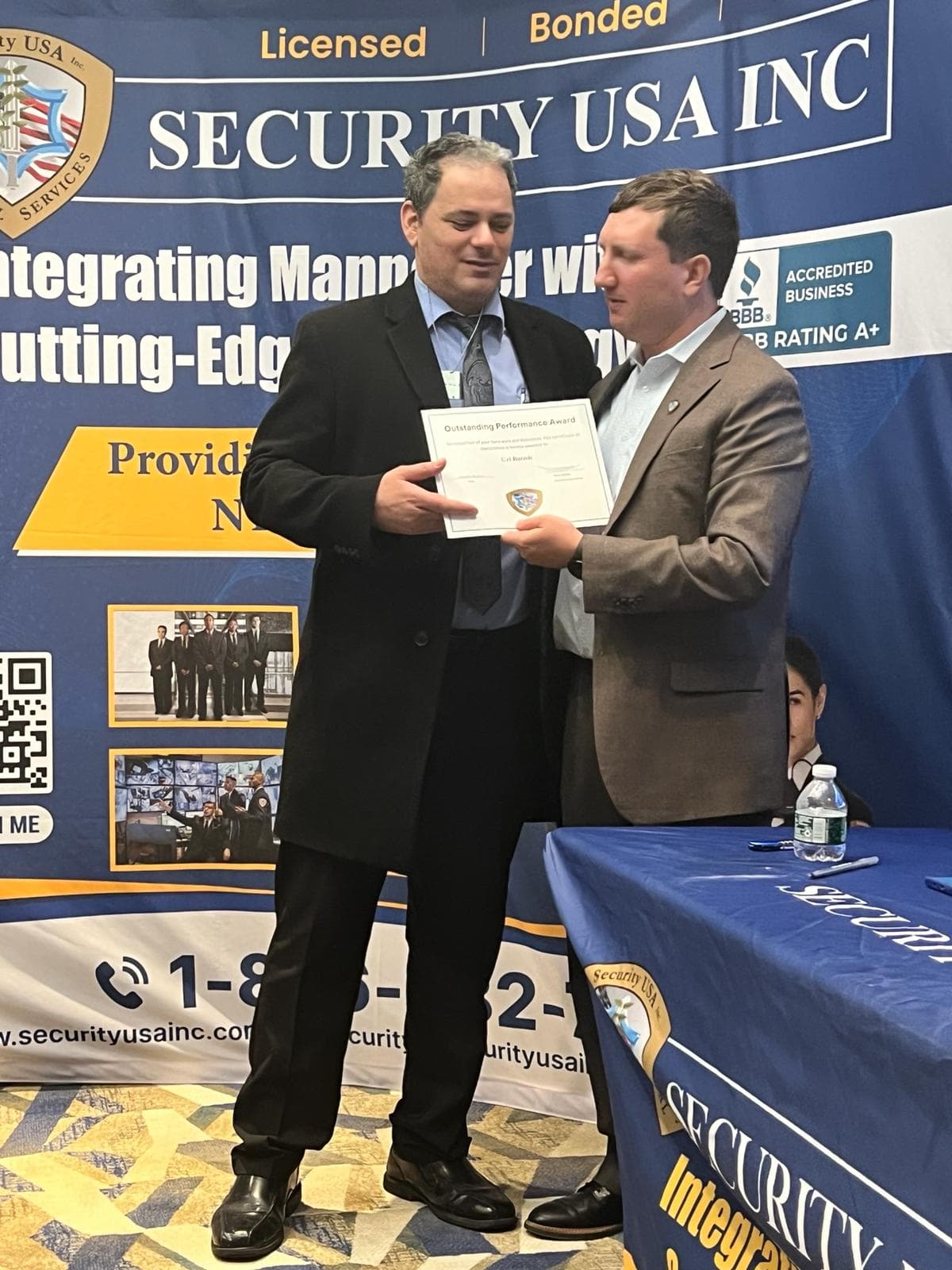 Employee Receiving Outstanding Performance Award
Security USA®, NY