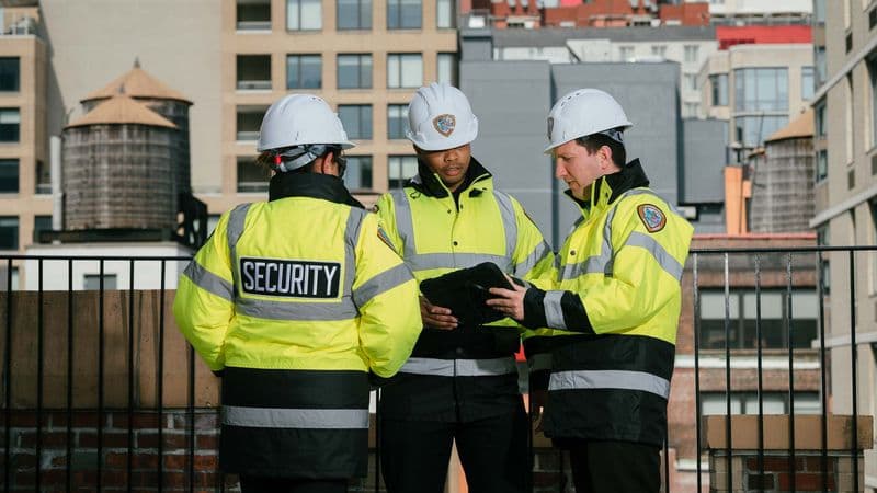 Image of 3 Security USA® construction site guards.
