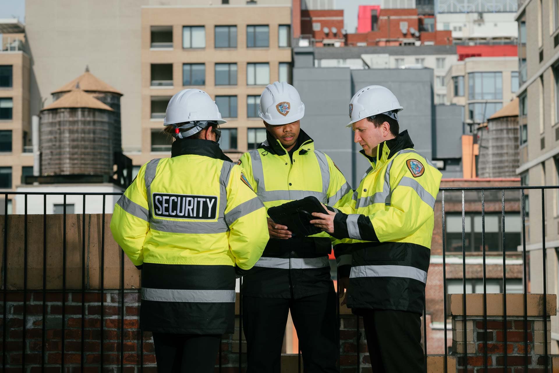 Image of 3 Security USA® construction site guards.