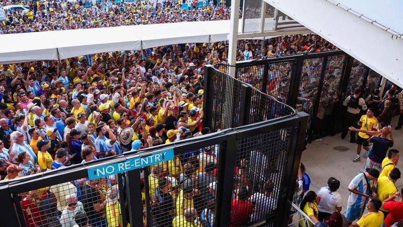 Image of event security team managing crowd control and access screening for special event.