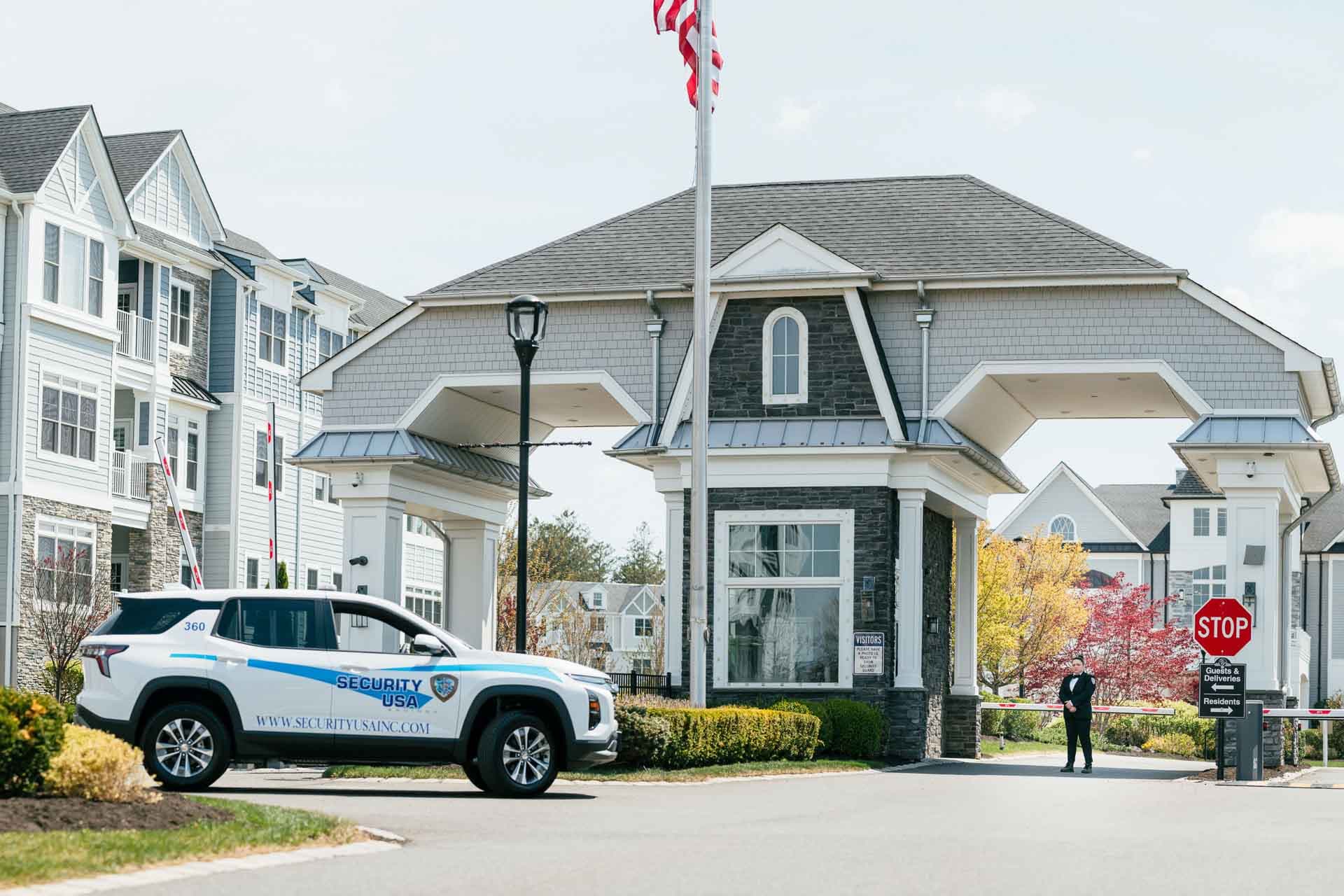 Image of gated community security entrance.