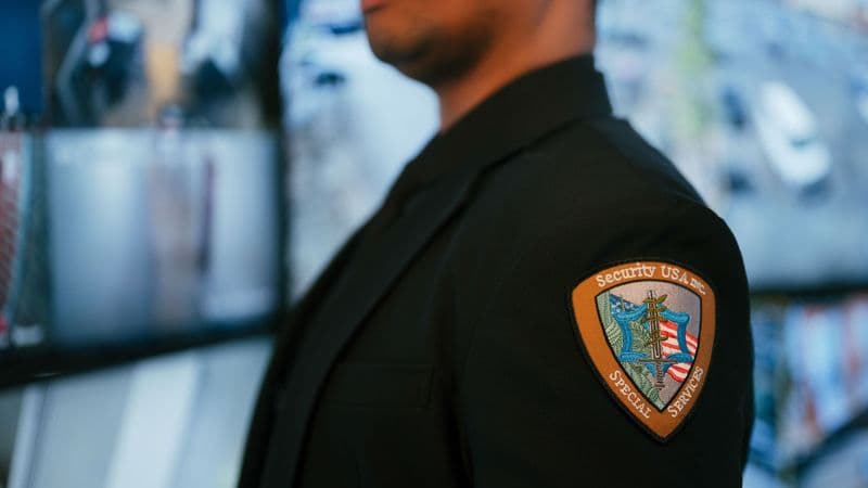 Image of Security USA® logo on a security guard's patch.