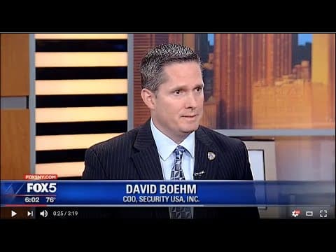 David Boegm, COO of Security USA®, Inc in his interview to NEW YORK (FOX 5 NEWS) talks about Port Authority of New York and New Jersey, which runs the area airports, conducts weekly active shooter drills and multi-agency response exercises.