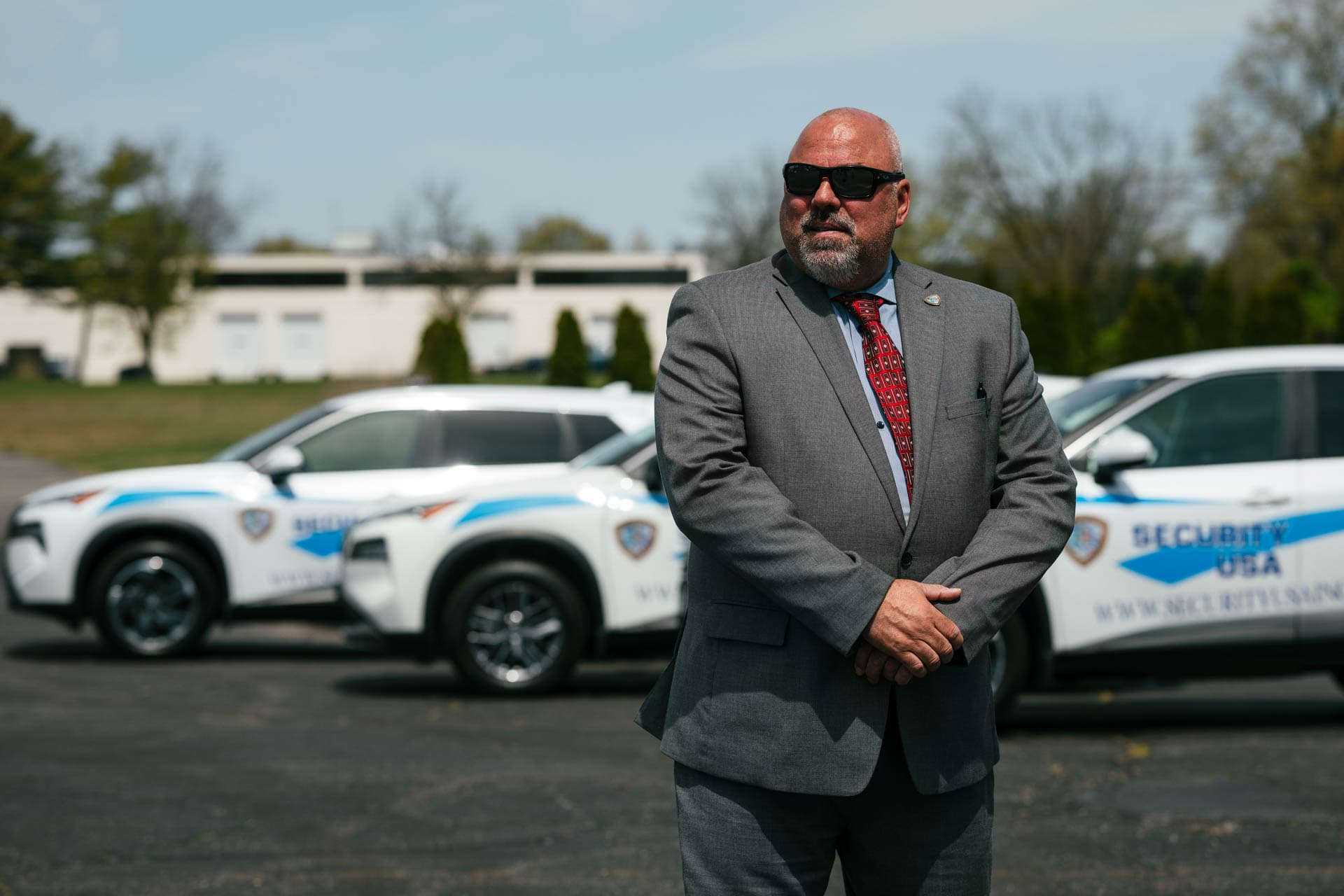 Image of a Security USA® guard patrolling outside.