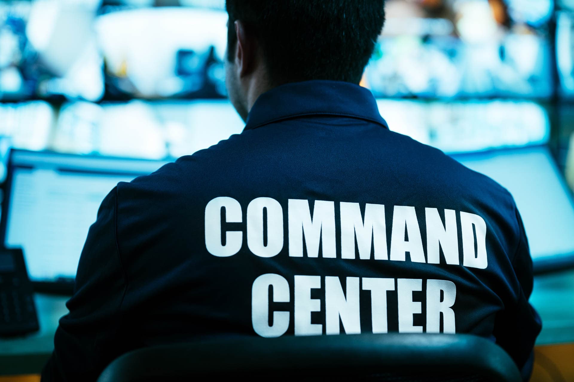 Image of a Security USA® data analyst monitoring in the command center.