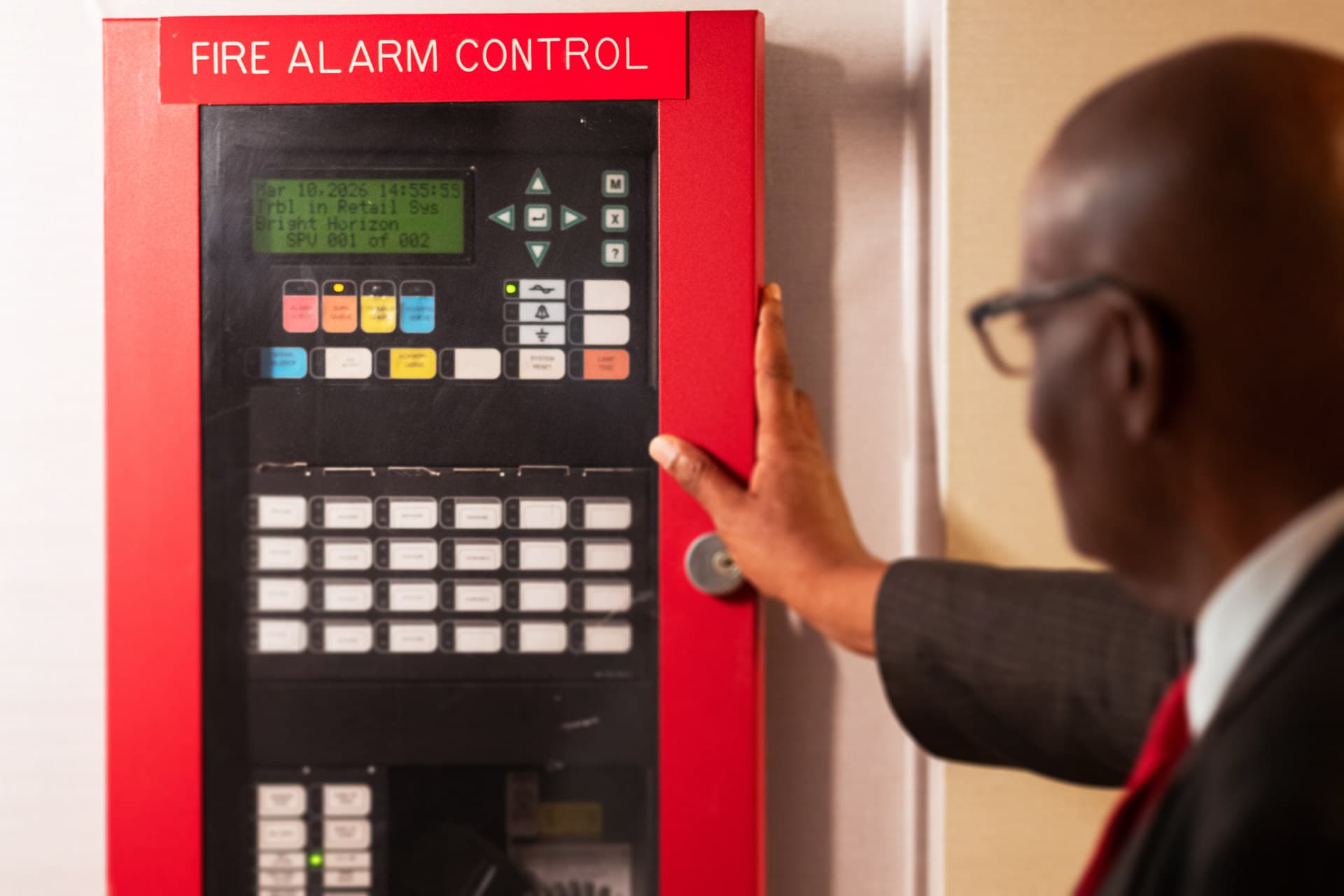 Fire alarm control panel display