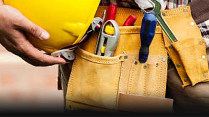Image of building maintenance staffing with tools and equipment.