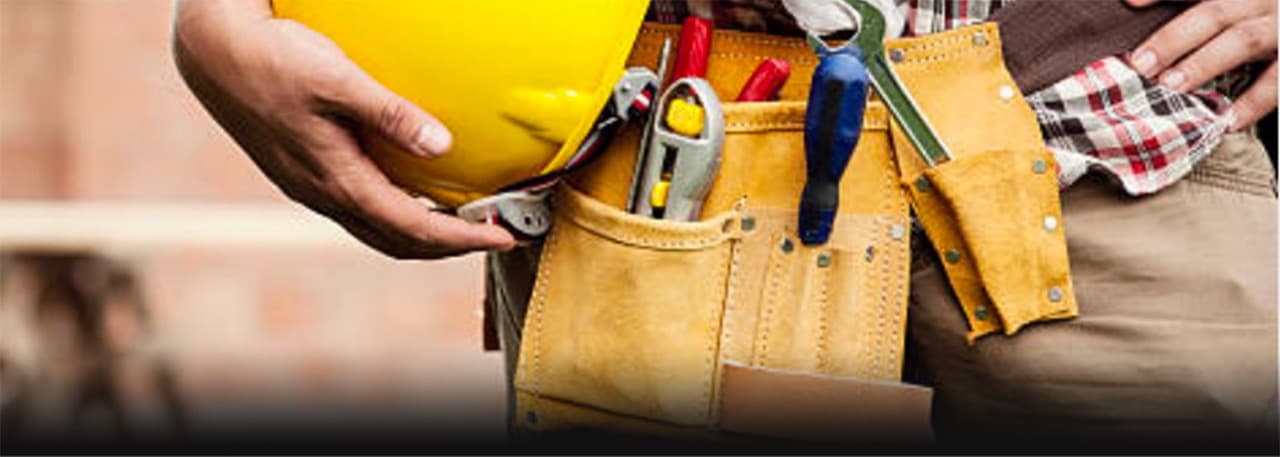 Image of building maintenance staffing with tools and equipment.