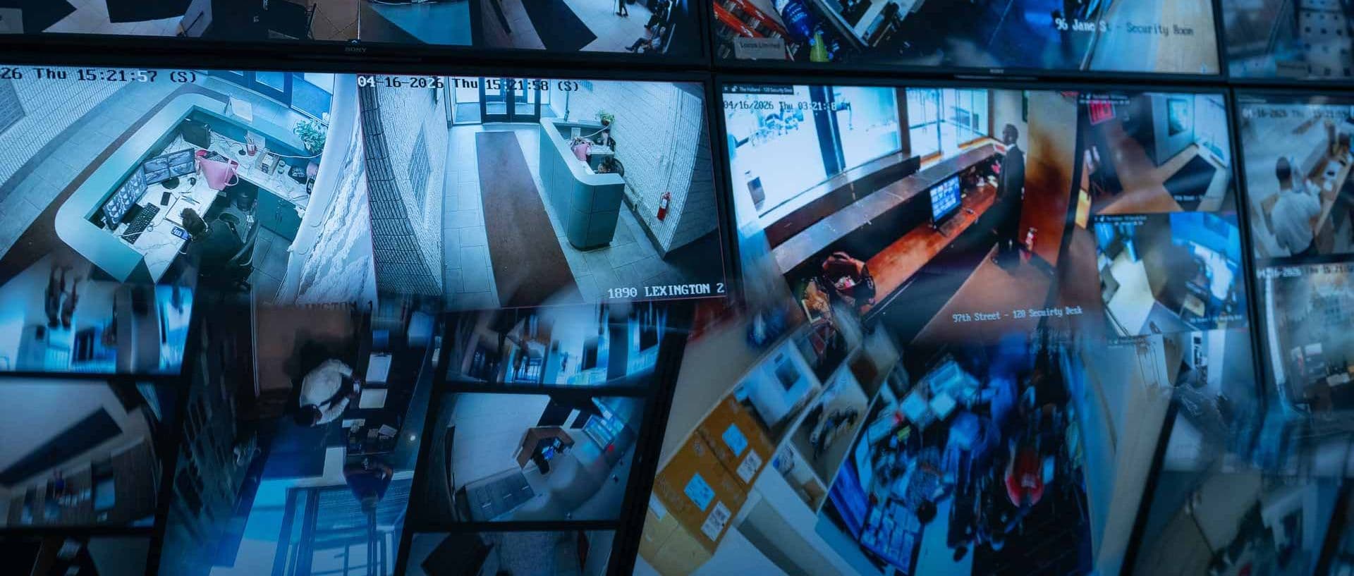 Image of CCTV monitoring screens.