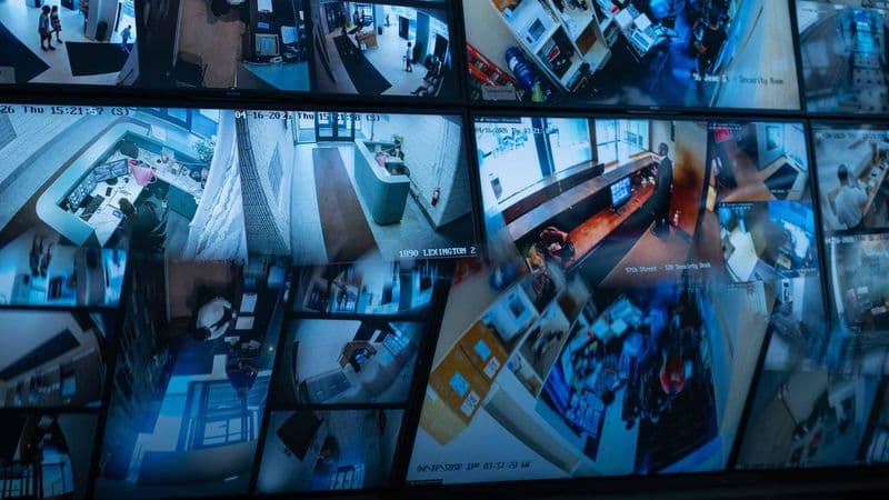 Image of CCTV monitoring screens.
