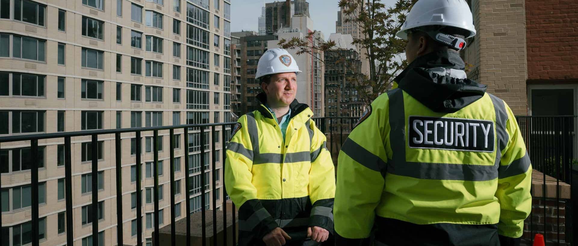 Image of construction security guards patrolling.