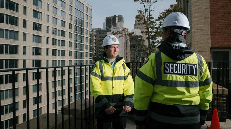 Image of construction security guards patrolling.