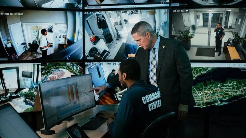 Image of Security USA® supervisor monitoring in command center.