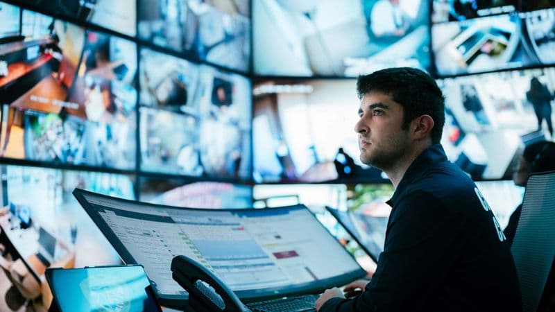 Image of a Security USA® Security specialist in command center coordinating with community.
