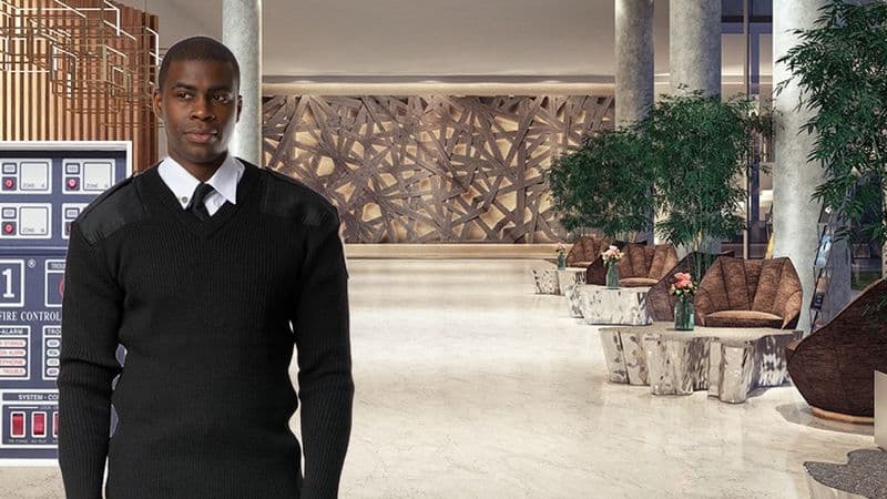 Image of a Security USA® fireguard patrolling a residential building.