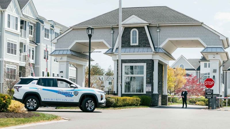 Image of gated community security entrance.