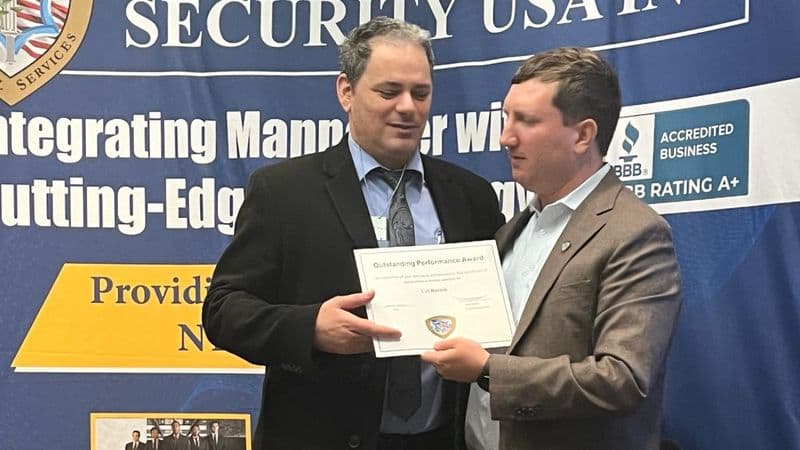 Image of Security USA® receiving outstanding Performance Award.