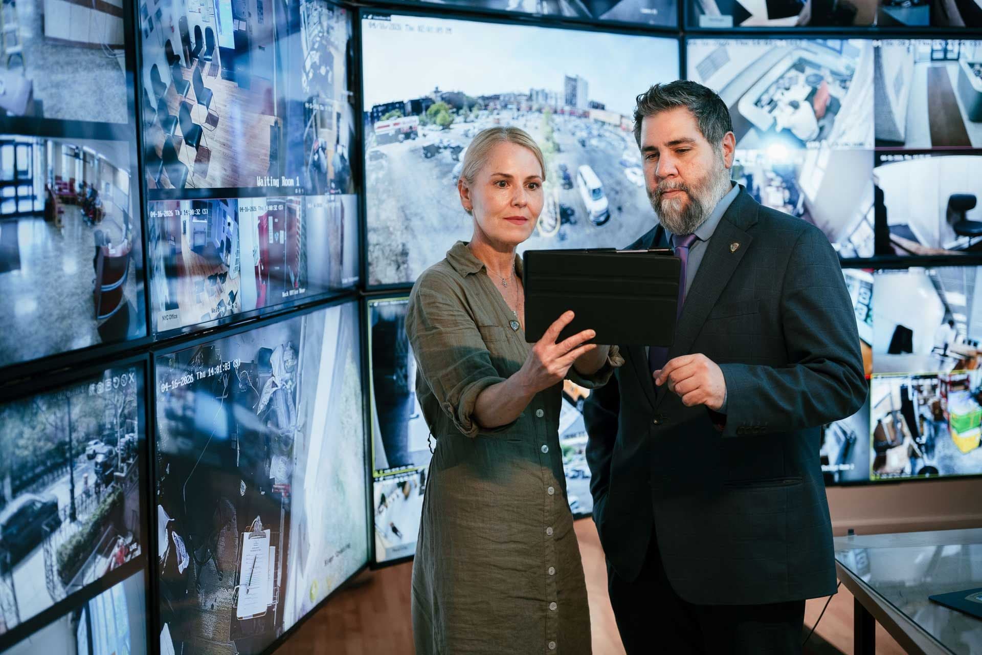 Image of Security USA® account managers reviewing a contract.